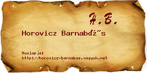 Horovicz Barnabás névjegykártya