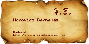 Horovicz Barnabás névjegykártya