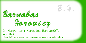 barnabas horovicz business card